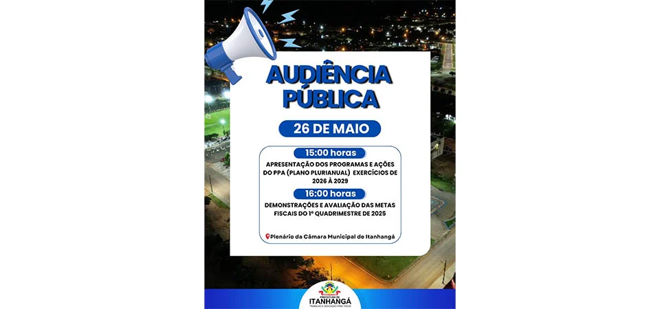 Itanhangá: Prefeitura convoca população para importante Audiência Pública