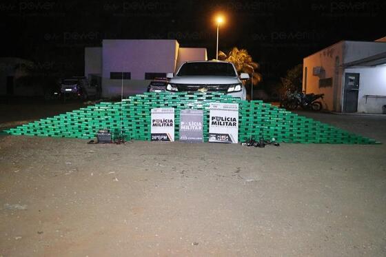 PM apreende veículo com mais de 350 kg de entorpecentes na MT-235