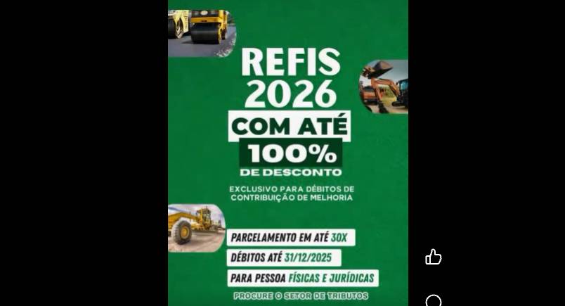 Itanhangá: Contribuintes em débito de contribuição de melhorias tem até o dia 31/07 para aderir ao REFIS