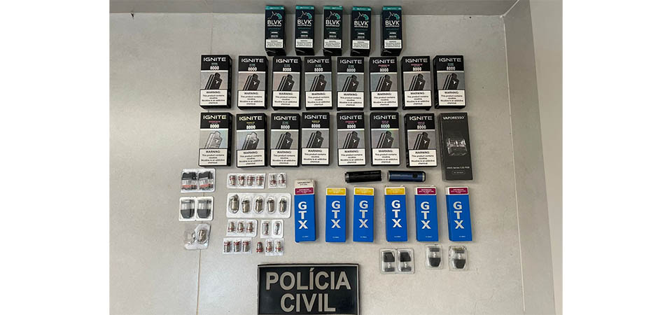 Polícia Civil apreende 60 itens relacionados ao cigarro eletrônico