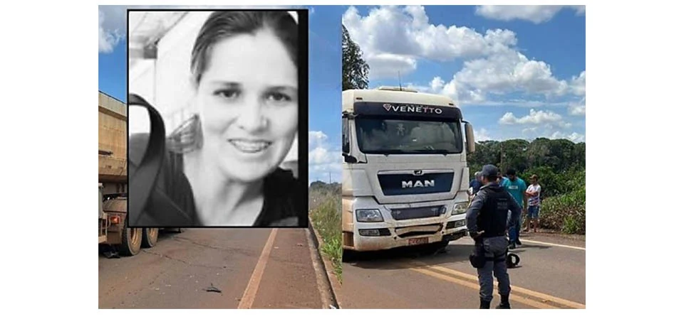 Tabaporã: Mulher de 33 anos morre em grave acidente entre moto e carreta na MT-010