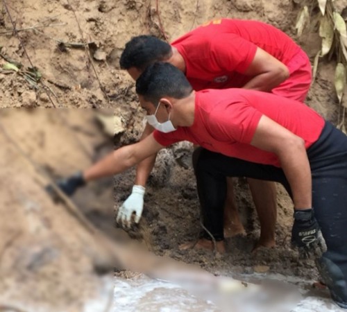 Bombeiros de Lucas do Rio Verde encontram homem soterrado na beira de córrego