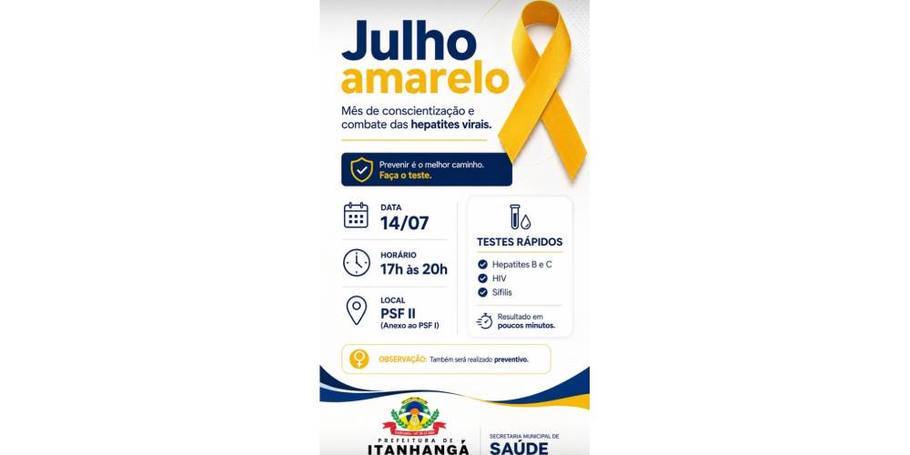 Itanhangá:  Secretaria Municipal de Saúde promove atendimento especial com testes rápidos e preventivo