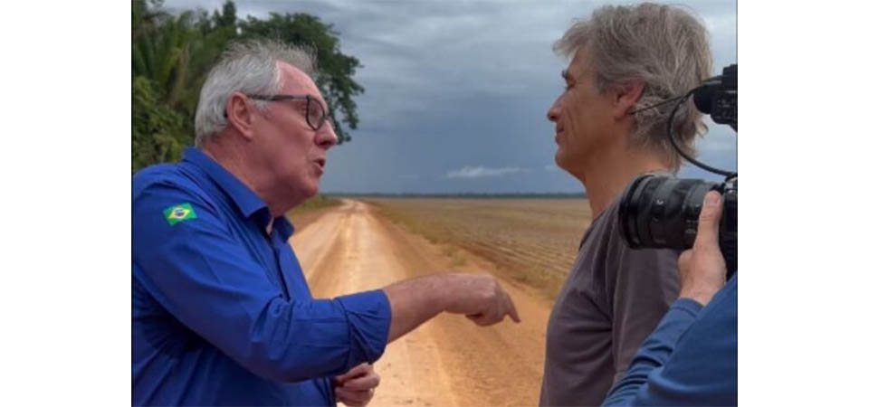 Produtor de MT dá invertida em repórter francês sobre preservação ambiental. Vídeo