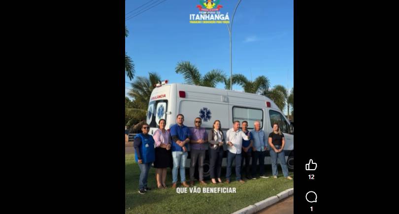 Itanhangá: Prefeitura adquire ambulância com recursos próprios. Vídeo