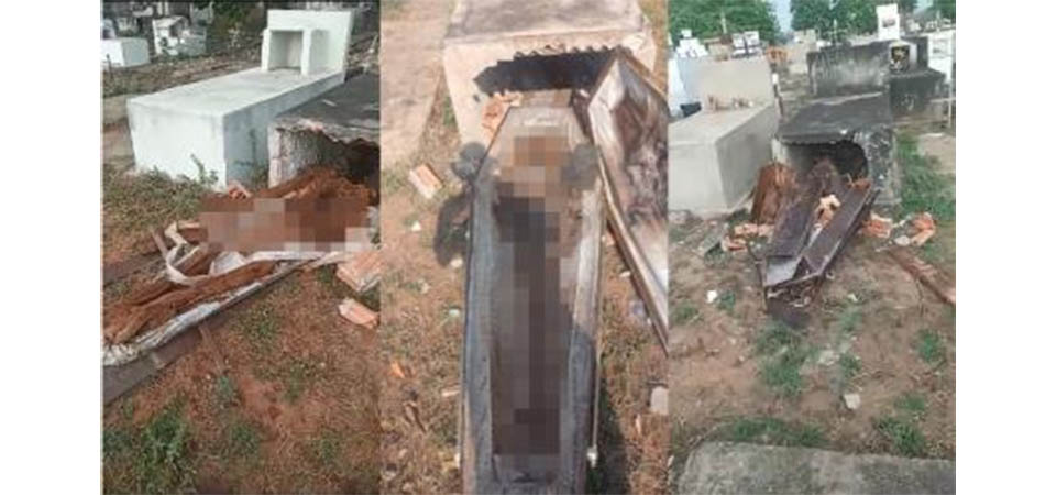 Moradores reclamam de vândalos que violam túmulos e levam cabeças dos corpos