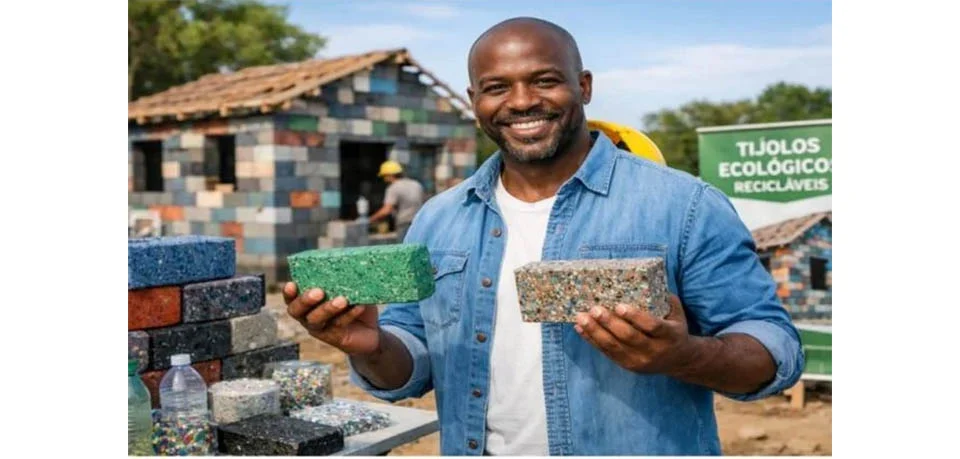 Homem cria casas feitas de tijolos plásticos reciclados e gera emprego para 300 pessoas e já cria quarteirões