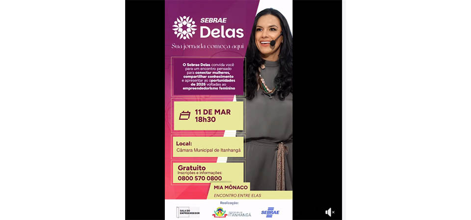 Itanhangá: SEBRAE fará palestra quarta feira na Câmara De Vereadores