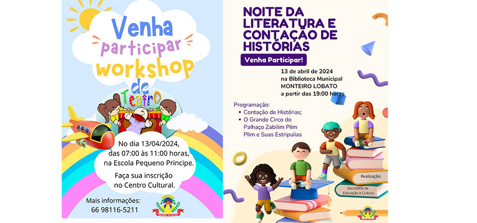 Itanhangá: Próximo sábado, 13/04, tem eventos culturais. Vídeo
