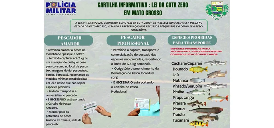 Itanhangá: Alerta da Polícia Militar para pescadores que frequentam os rios em Mato Grosso