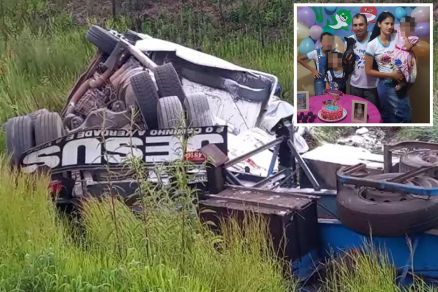 Família de MT morre após caminhão capotar em rodovia no Paraná