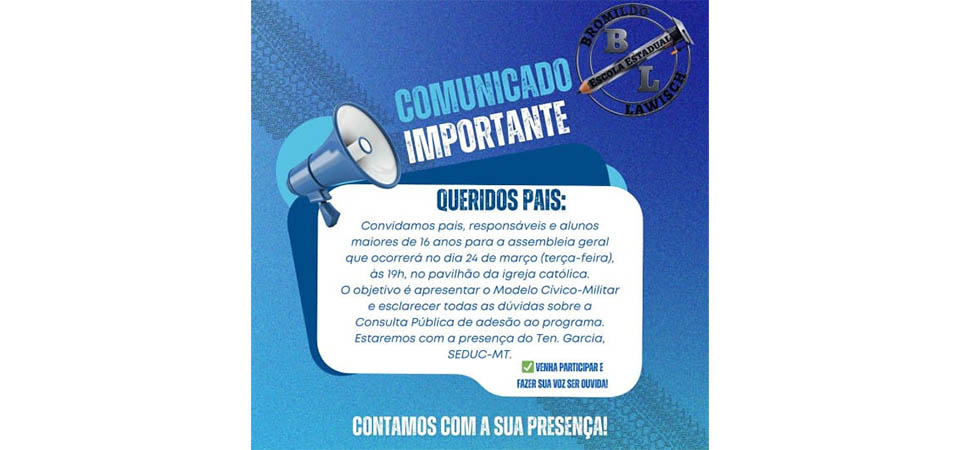 Itanhangá: Palestra vai explicar e tirar dúvidas sobre a implantação da Escola Cívico-Militar