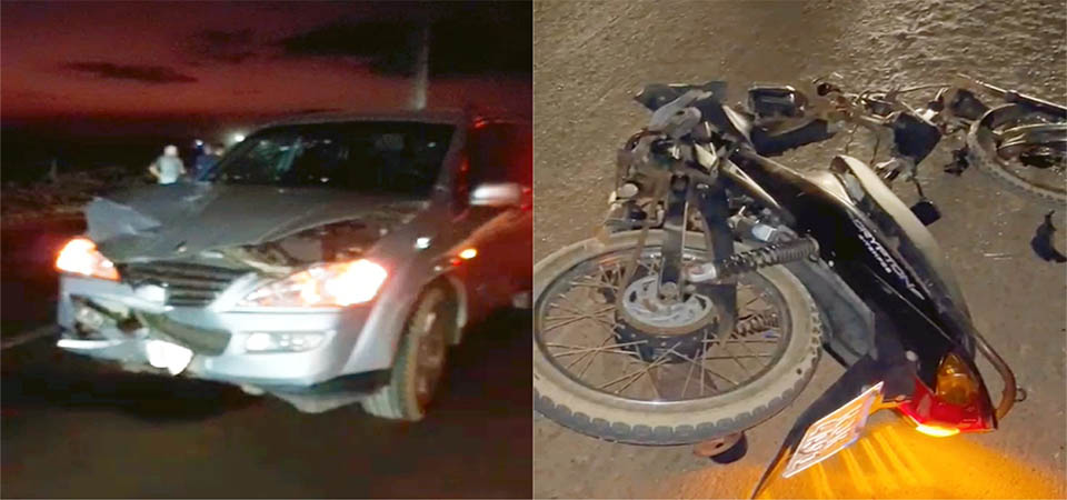 Tapurah: Grave acidente entre carro e moto deixa jovem ferido