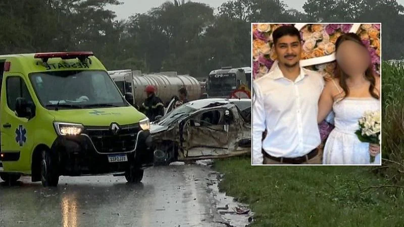 Recém-casado morre em acidente a caminho da lua de mel