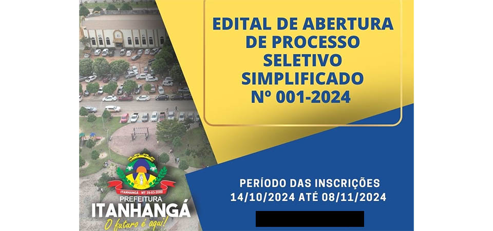 Itanhangá: Prefeitura vai abrir processo seletivo para cadastro reserva com mais de 40 vagas