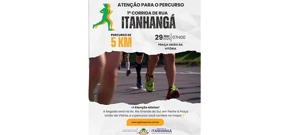 Itanhangá: Veja o trajeto da 1ª Corrida de Rua e onde retirar o seu Kit