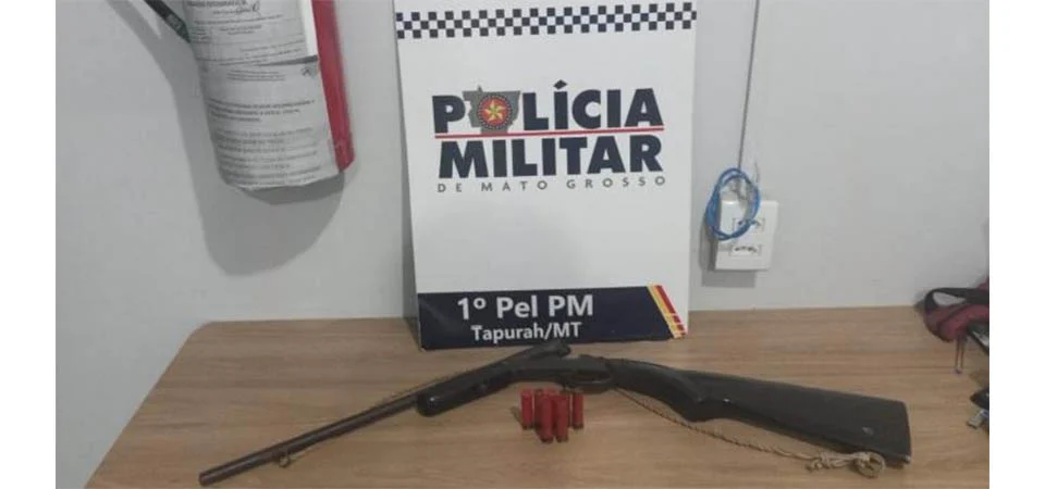 Tapurah: Homem é preso pela PM por ameaça de morte e porte ilegal de arma de fogo