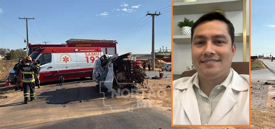 Grave acidente na BR-163 em Sorriso deixa médico morto e mulher ferida