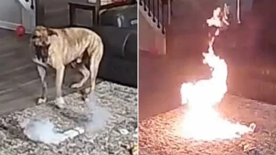 Cão inicia incêndio em casa após mastigar bateria de lítio sobre tapete; Veja vídeo