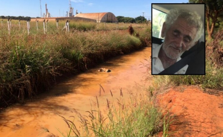 Corpo de idoso com R$ 1,1 mil no bolso é encontrado boiando em vala