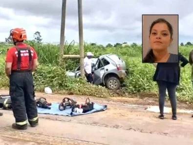 Mulher morre após bater Uno contra poste em rodovia