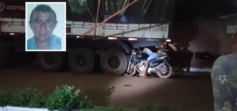 Motociclista bate em carreta e morre preso às ferragens