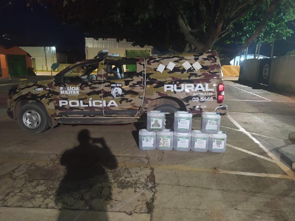 Ipiranga: Patrulha Rural recupera veículo roubado, apreende arma de fogo e 160 litros de agrotóxicos