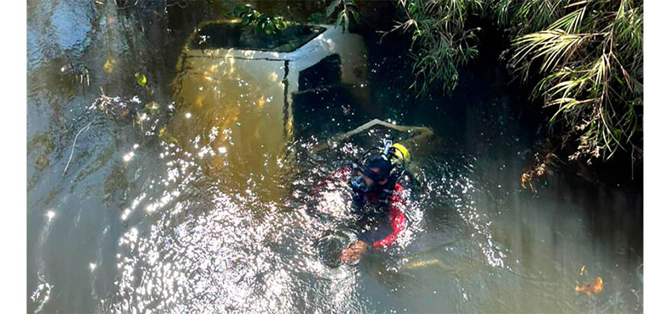 Lucas: Condutor perde controle de direção, cai em córrego e morre
