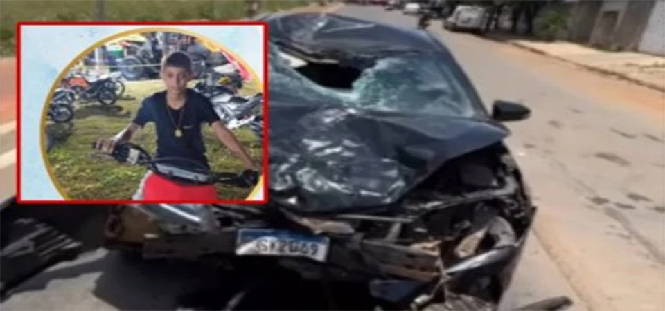 Batida entre moto e Corolla mata garoto de 14 anos