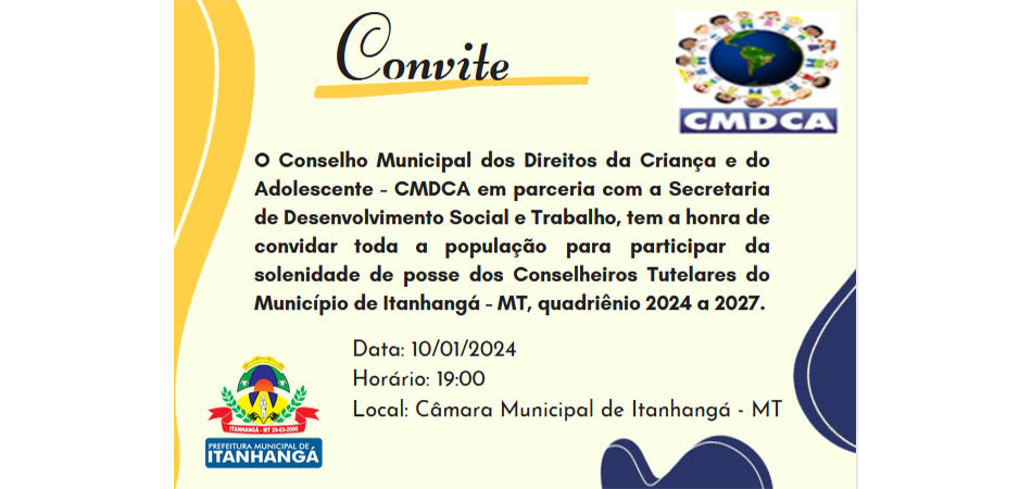 Itanhangá: Novos conselheiros tutelares tomam posse nesta quarta-feira