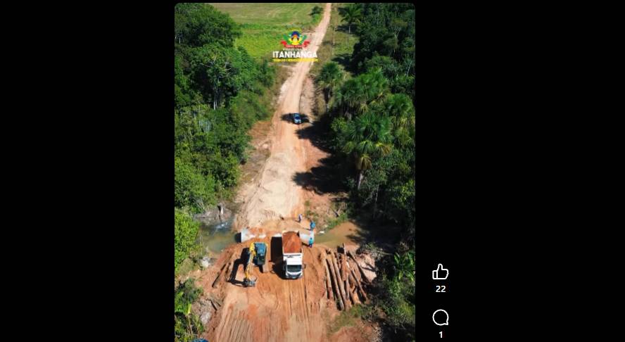 Itanhangá: Secretaria De Obras está arrumando as estradas do interior
