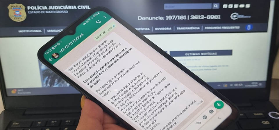 Polícia Civil lança canal no Whatsapp para orientar vítimas de crimes cibernéticos