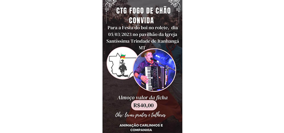 Itanhangá: Domingo dia 05/03, tem Festa Do Boi No Rolete