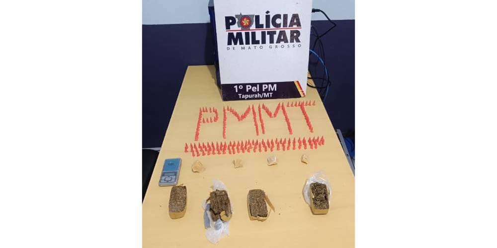 Tapurah: Polícia Militar apreende drogas e prende dois suspeitos no Distrito de Novo Eldorado