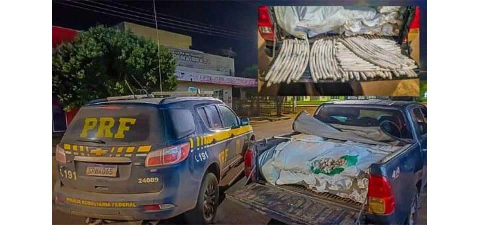 PRF apreende Hilux “recheada” com dinamites