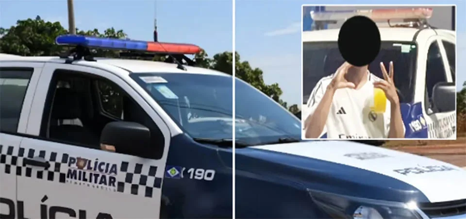 Tapurah: Jovem é preso fazendo sinal de facção em frente viatura da Polícia Militar