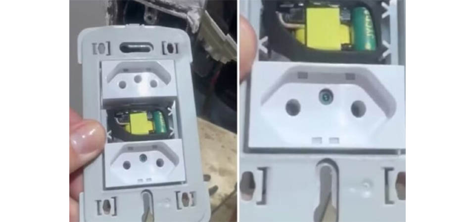 Casal encontra câmera escondida dentro de tomada em motel