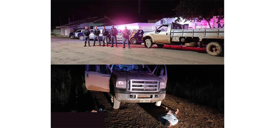 PM recupera caminhonete furtada, um foi preso e menor de 13 anos detido; conheça a estratégia
