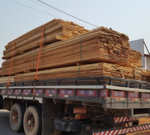 Sorriso: motorista é encaminhado à delegacia por transporte irregular de madeira