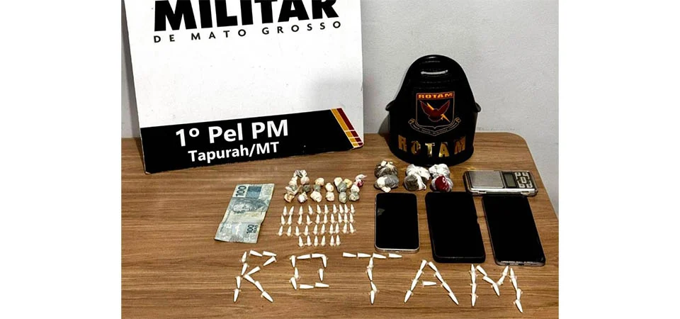 Tapurah: Rotam apreende três adolescentes com mais de 100 porções de drogas