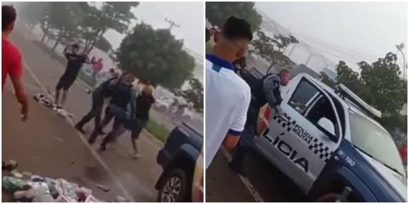 Sargento leva 25 pontos na cabeça após ser atingido por garrafas de vidro