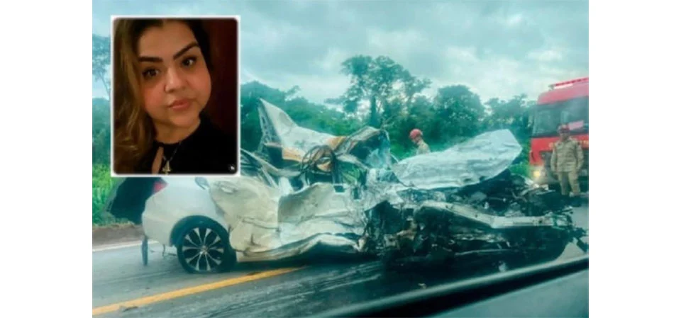 Médica morre em batida entre Civic e carreta na BR-070