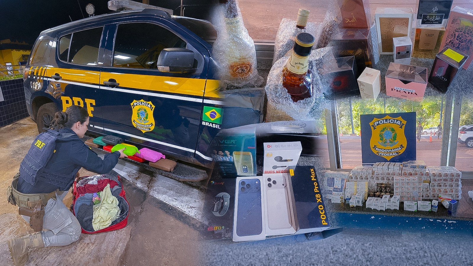 PRF apreende skunk, medicamentos e produtos importados em duas ações no mesmo dia