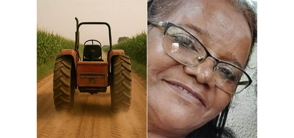 Mulher morre atropelada por trator ao fazer selfie e cair