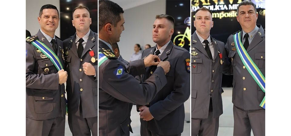 Soldado do Esquadrão de Cavalaria da PM de Nova Mutum recebe medalha Mérito de Sangue