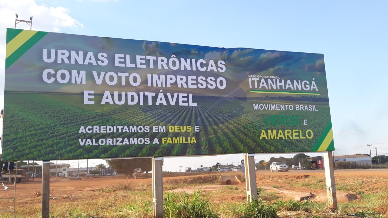 Itanhangá: Outdoor em apoio ao voto impresso e auditável é instalado