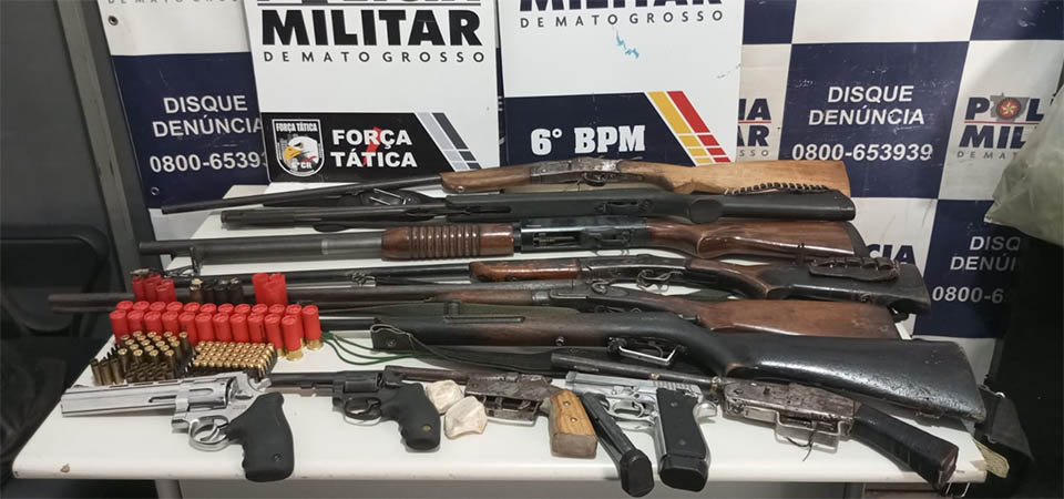 Polícia Militar de Mato Grosso apreendeu mais de 1,3 mil armas de fogo e simulacros em 2024
