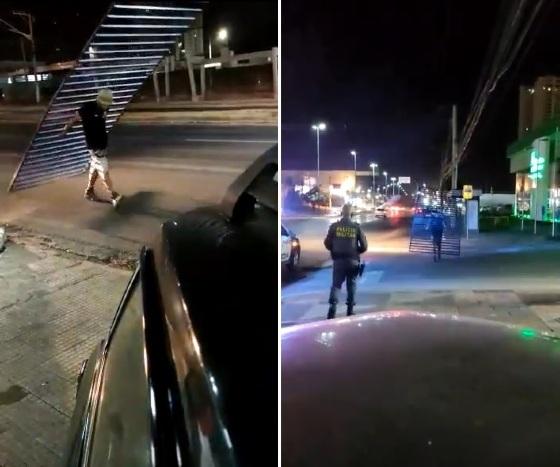 PM faz bandido levar portão nas costas e devolver onde furtou