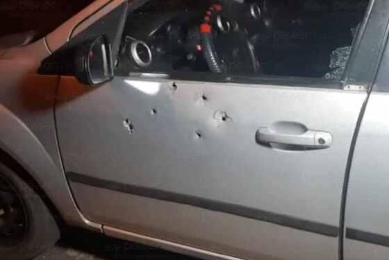 Pai e filho saem ilesos após carro ser alvejado por disparos