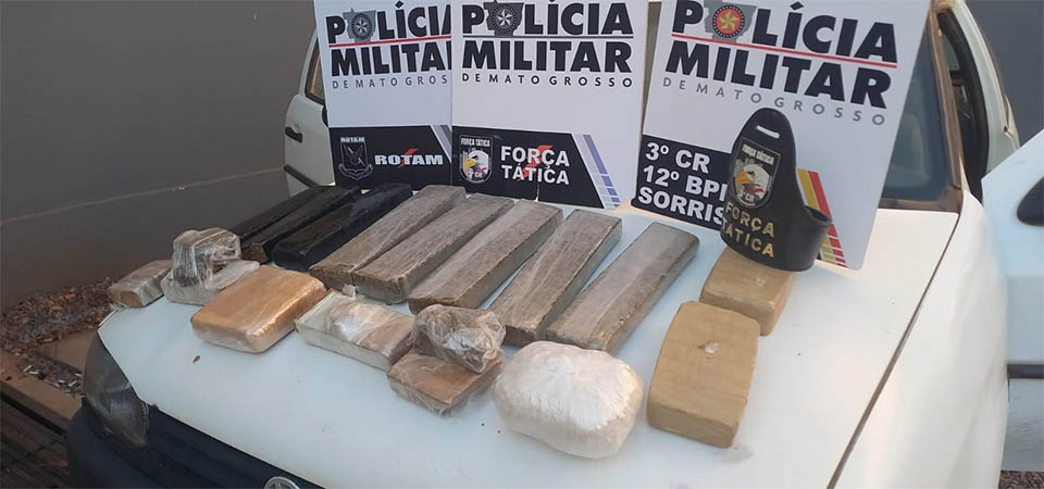 Força Tática prende duas pessoas com 10 quilos de drogas em rodoviária
